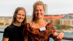 Marianne Duijm og Camilla Daoust (tv.) står bag fødevare-startup'en Fruit-Up. Foto: FFI POP