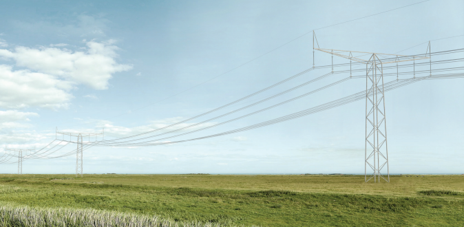 Energinets visualisering: Det er mastetypen ”Thor 1 gittermast”, Energinet har ansøgt om at opstille 500 stk. af gennem Vestjylland. Masten er 35 meter høj og 35,5 meter bred.