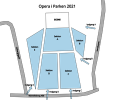 Koncerten er kun for siddende publikum og kræver billet. Koncertpladsen er opdelt i fem sektioner med hver sin indgang og toilet. Sektion A: Kun siddepladser på medbragt tæppe. Sektion B-E: Siddeplads, medbragt stol el. tæppe
