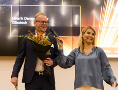 Henrik Danevig-Anker fra Gibotech A/S vinder prisen som Årets Regionale Temaprisvinder på Fyn ved Årets Ejerleder 2022.