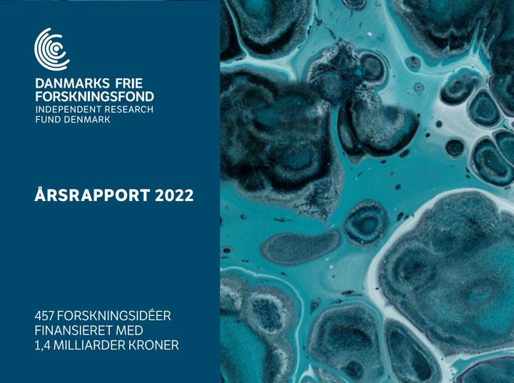 Forsiden af årsrapporten 2022 fra Danmarks Frie Forskningsfond.