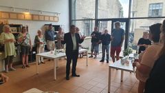 Kim Jacobus Paulsen, museumsinspektør ved Slesvigske Vognsamling, bød de inviterede gæster velkommen til udstillingen.