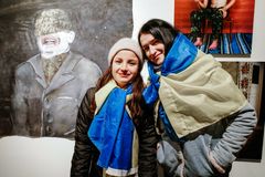 Visitors of the art exhibition "Muses are not silent" at Ukraine House in Denmark. Photo by Hanna Hrabarska