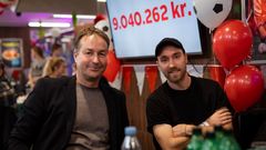 Kasper Hjulmand og Christian Eriksen var med sidste gang, der var 'Alle vores børn'-indsamling. (Foto: Per Arnesen / TV 2).