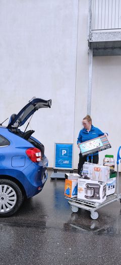 Detailgiganten Biltema var blandt de første, der stod klar med en drive-in-løsning sidste forår, da Danmark lukkede ned. Foto: PR.
