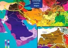 Kort over de sproglige forskelle på Irak, Tyrkiet og Iran, som blev fundet på den ene af de anklagedes computere. Kortet bruges som bevis på terror, selv om det er et akademisk kort, som findes på internettet og bruges til undervisning.