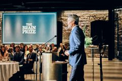 Foto: Keen Heick-Abildhauge. Salen var fuld, da Kronprinsen holdt tale ved årets fejring af The Brain Prize i København.