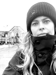 Trine Rask Nielsen in front of the Danish institution for asylum seekers, Center Sandholm, where The Danish Immigration Service has branch offices (credit: Trine Rask Nielsen)
