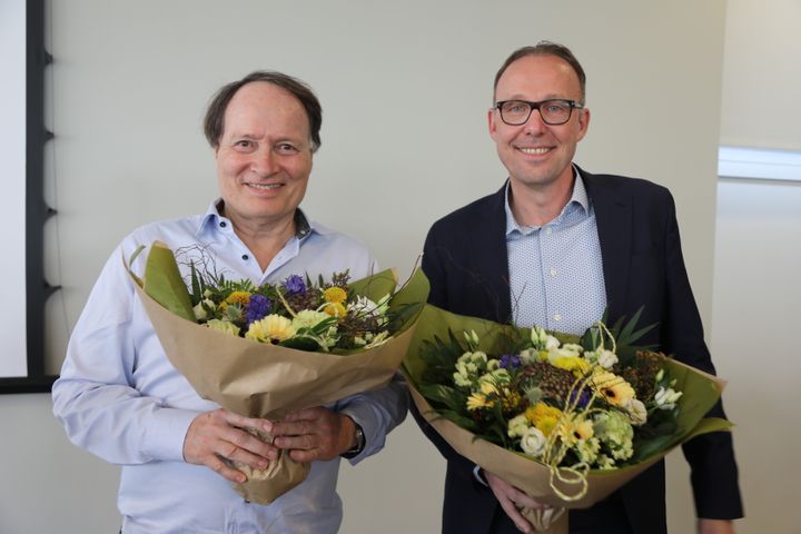 Efter 27 år på direktørposten giver Michael Demsitz  stafetten videre til forvaltningsdirektør Lars Lehmann. Foto: BDK