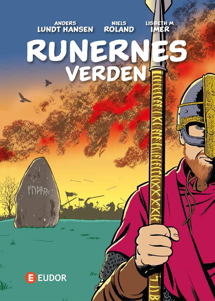 Forsiden af tegneserien, som indeholder oversigt over runer, så læseren selv kan prøve at læse og skrive med de forskellige runerækker.