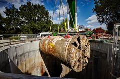 Tunneleringsmaskinen er afhængig af, at jorden løbende bliver fjernet, og der hjælper den nye bufferkasse, og selve tunneleringsprocessen går hurtigere. Foto: PR