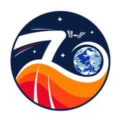 logo for ISS Expedition 70, hvor Andreas Mogensen bliver kommandør.