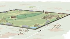Jelling var samlingspunkt for hele sydskandinavien og indgår i Lejre Museums foredragsrække 'Her blev Danmark født', som nu live streames. Illustration: