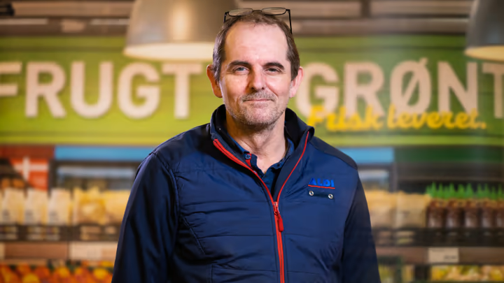Butikschef, Lennart Flager, sætter endnu mere fokus på friskhed i den nye Aldi-butik i Assens