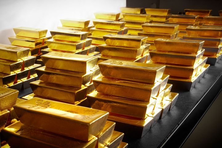 Gold bars in the German central vault for securities. They securitise Europe's leading gold-backed ETC Xetra-Gold. Source: Deutsche Börse Commodities GmbH