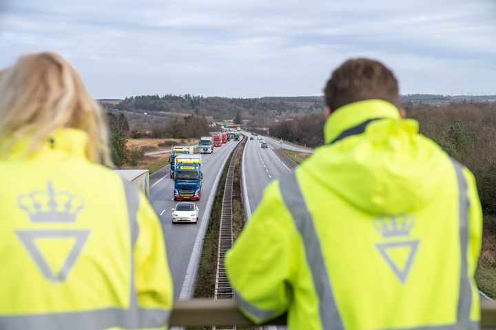 Vejdirektoratet udbygger den eksisterende motorvej mellem Vejle og Skanderborg S fra fire til seks spor på en cirka 38 km lang strækning. Foto: Vejdirektoratet.