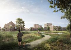 Et af Sweco Architects projekter er Rantzausbakke ved Horsens. Et grønt boligkvarter med fokus på fællesskaber og ca. 400 boliger fordelt på 37.000 m2. Foto: Sweco