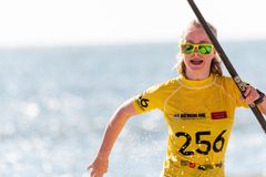 Katrine Bergmann vandt EM bronze hos junior kvinderne ved EM i SUP i Hvide Sande. Foto : Ilostawavein79.com