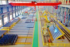 An automated production line at the China Railway Shanhaiguan Bridge Group Co. in Qinhuangdao, Hebei Province, north China.