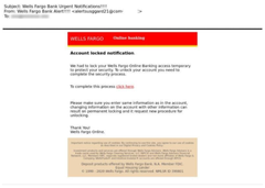 Eksempel 11. Wells Fargo phishing-mail