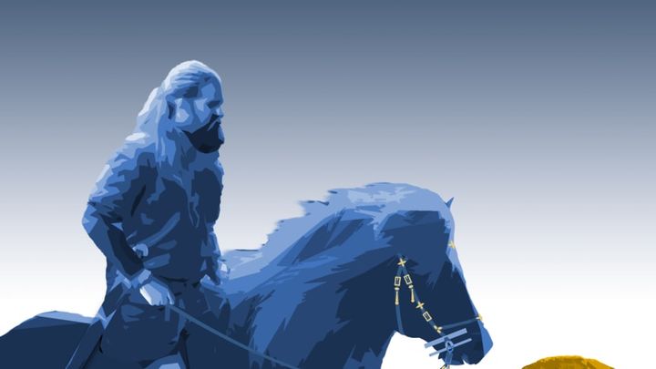 Det vakte stor opmærksomhed, da 'vikingen fra Fregerslev' sidste år blev udgravet ved Skanderborg. Illustration: Museum Skanderborg
