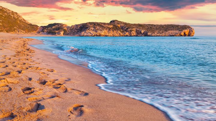 Solnedgang over en af Tyrkiets berømte strande - Patara