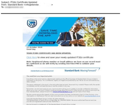 Eksempel 14. Standard Bank phishing-mail