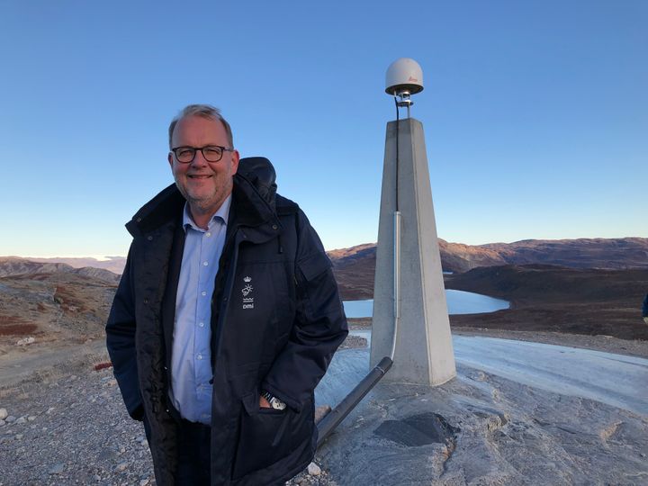 Lars Chr. Lilleholt besøgte i slutningen af september 2018 en af de 59 master i Arktis. Denne er placeret lidt uden for Kangerlussuaq. Foto EFKM