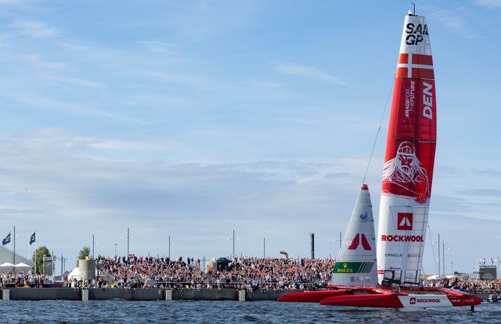 Det danske ROCKWOOL SailGP hold foran hjemmepublikum i Nordhavn. 20. august 2022. 