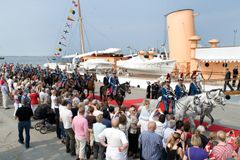 Sådan så det ud, da Kongeskibet Dannebrog i 2008 lagde vejen forbi Esbjerg.