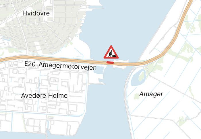Sorterendebroen i retning mod Avedøre bliver repareret. Illustration: Vejdirektoratet