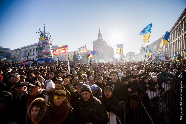 Foto fra Euromaidan-demonstrationerne i Kiev.