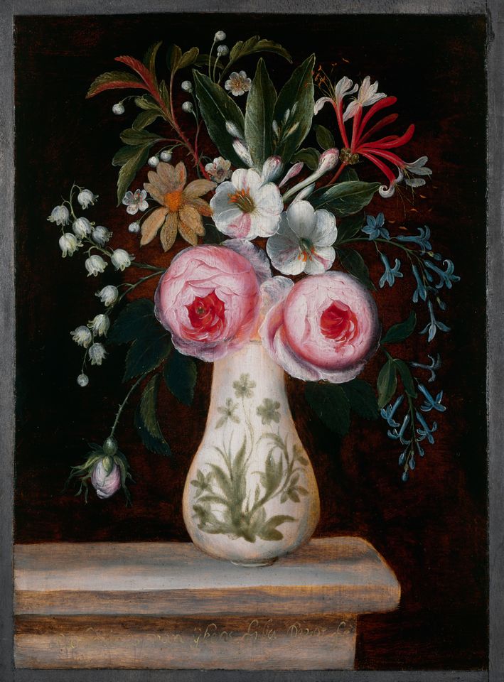 Catharina Ykens II, 'To blomsteropstillinger', ca. 1687-1688?, Nivaagaards Malerisamling