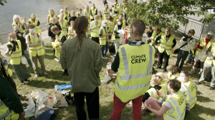Climate Crew gør sig klar til at arrangere klimamarch i København. Foto: Klimabevægelsen i Danmark.