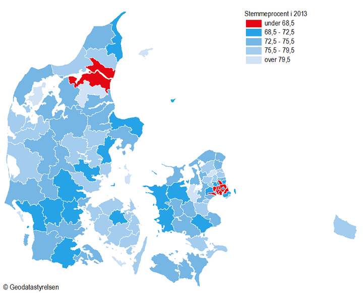Klan Motel nul Stemmeprocenten til forskellige valg varierer mellem kommunerne | Danmarks  Statistik