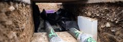Durapor består af 98 procent affaldsglas, som i en forarbejdningsproces tilføres en særlig isolerende egenskab. Produktet har vist sig at være glimrende til at begrænse varmetabet i fjernvarmeledninger. Foto: Kresten Vestbjerg Thyø