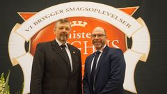 Bestyrelsesformand Verner Jensen (tv.) og adm. dir. Aage Svenningsen fremlagde rekordregnskab for Thisted Bryghus' aktionærer ved dagens generalforsamling.