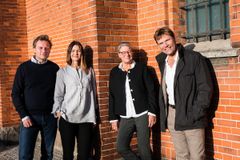 Billedtekst fra venstre: Mathias Busck, Line Thorup Schultz, Karen Mosbech (adm dir i Freja ejendomme), Lars-Erik Houmann Christensen.
Fotokreditering: Kontraframe