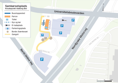 Kort over det nye knudepunkt i Aalborg Øst. Illustration: Vejdirektoratet