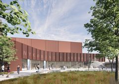 Guldborgsund Kommunes nye multihal visualiseret af GPP Arkitekter.