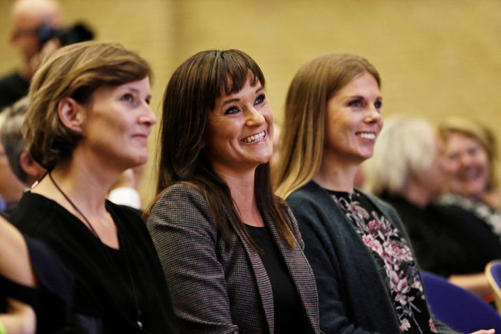 Det Sociale Netværk og headspace Danmarks formand Benedikte Kiær (tv) sammen med innovationsminister Sophie Løhde (V) under psykiatritopmødet i 2016, da Sophie Løhde var sundhedsminister.