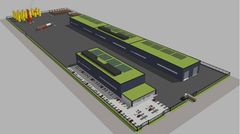 Det kommende nye produktionsanlæg til vindmølletårne på Esbjerg Havn. Herfra kan komponenter til vindmøller udskibes direkte til resten af verden.