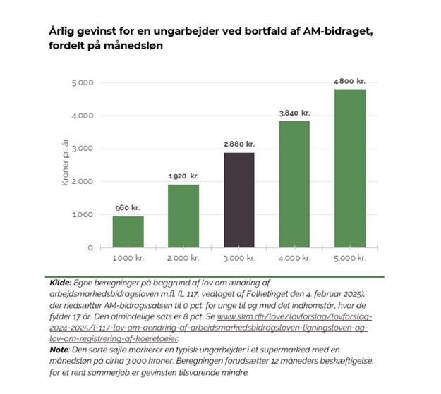 Årlig gevinst for en ungarbejder ved bortfald af AM-bidraget fordelt på månedsløn.jpg