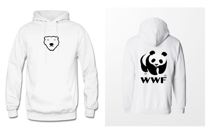 Hoodie fra BBA x WWF, som er MORTEN's nye bæredygtige tøjkollektion. Overskuddet går til WWF Verdensnaturfondens arbejde for klimaet og isbjørnen. Foto: Warner Music