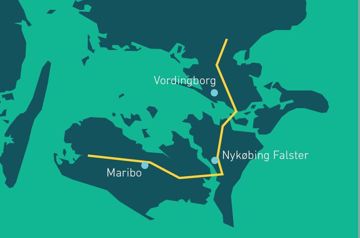 Gasledningen skal gå fra Everdrup på Sydsjælland til Nakskov.