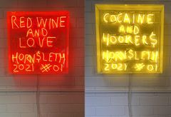 Under titlen Cocaine And Hookers / Red Wine And Love udstiller Kristian von Hornsleth på SAK, Svendborg Amts Kunstforening op mod 40 spritnye værker med temaet småborgerligt hykleri. Foto: PR.