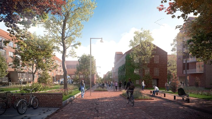 Aarhus Universitets kommende campus, der bliver bygget på Kommunehospitalets gamle arealer, Universitetsbyen, bliver et såkaldt Living Lab i projektet med fokus på sundhed og bæredygtig byudvikling. Visualisering: AART Architects.