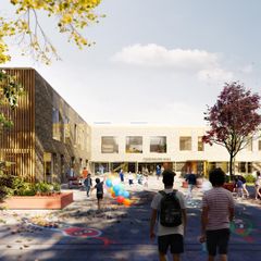 Ankomsten til den nye skole.