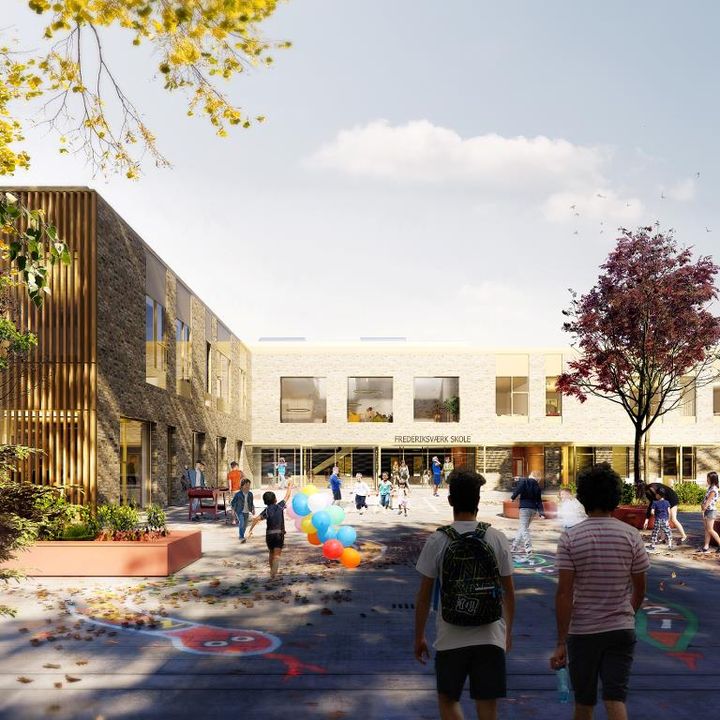 Ankomsten til den nye skole.