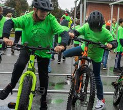 Cykelbanen er med til at træne børnenes færdigheder på en cykel. Her er vi på Hannæs-Østerild Skole. (Foto: Thomsen Medier & Event)